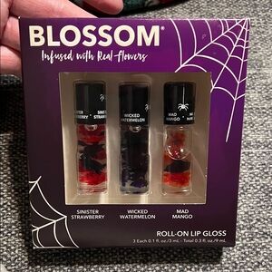NWT Blossom Roll On Lip Gloss- 3 pack